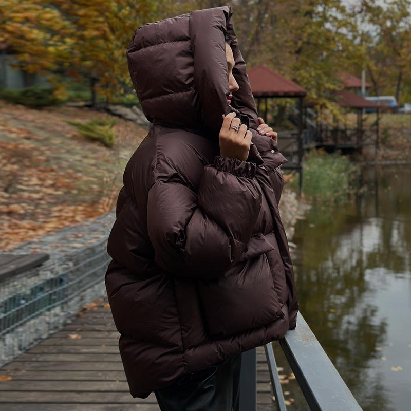 Kvinders quilted vinterjakke med oversize hætte Stilla