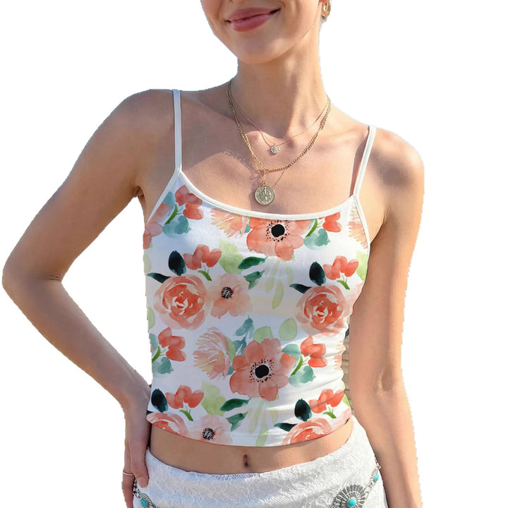Dame Crop-Top med farverigt mandala-design Skovae