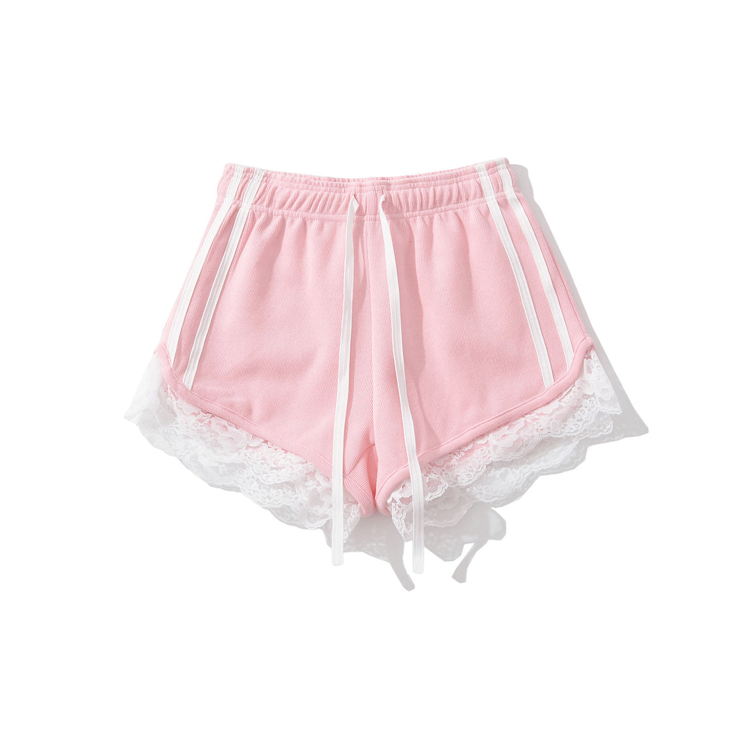 Dame sportlige shorts med spidsdetaljer og justerbar snor Stilla
