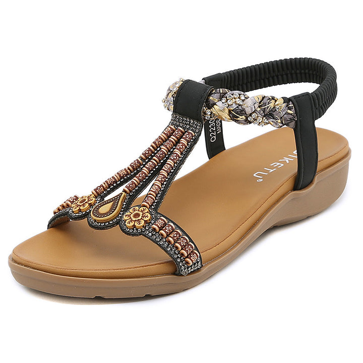 Dame mode sandaler med florale accenter og fleksibel sål Stilla