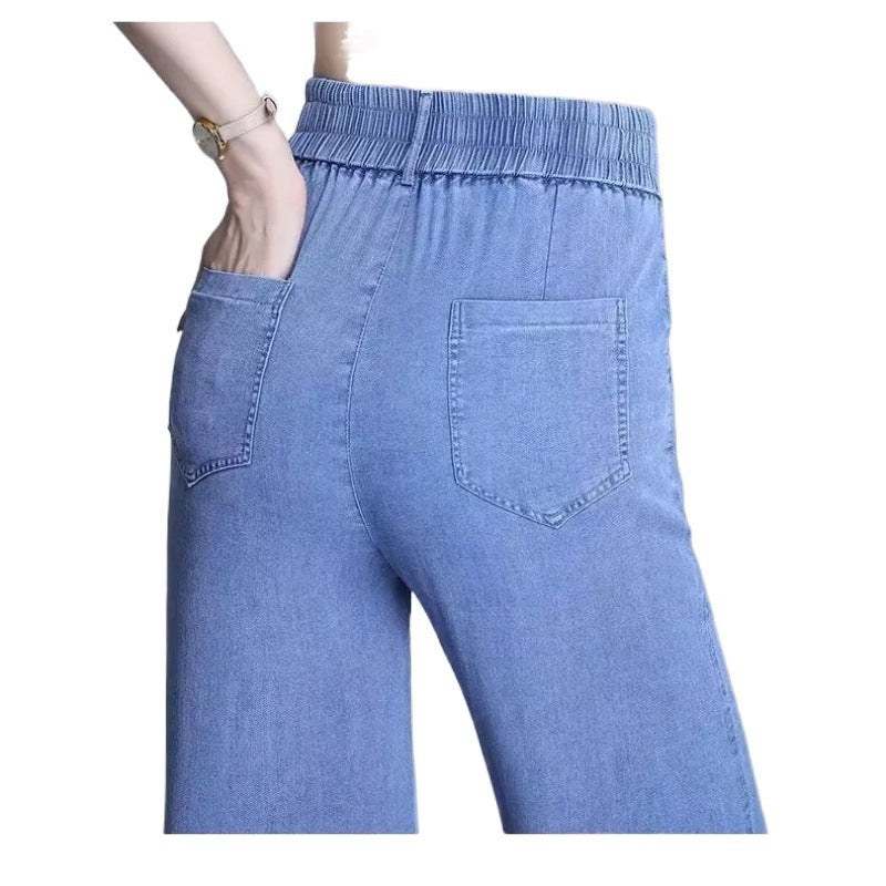 Kvinders løse jeans med elastisk talje og praktiske lommer Skovae