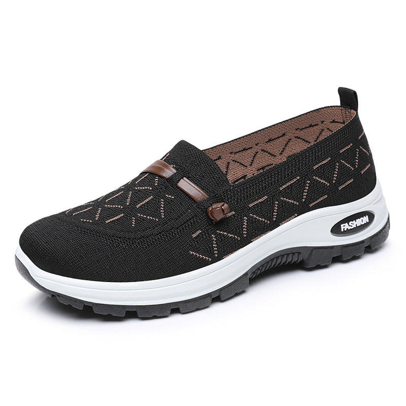 Femme Stilfulde Slip-On Komfort Sneakers med dekorativt strikdesign Stilla