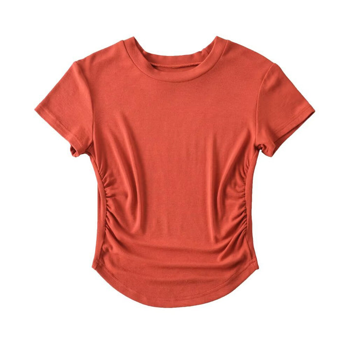 Dame Sporty T-shirt med moderigtig flæse design og figursyet snit Stilla