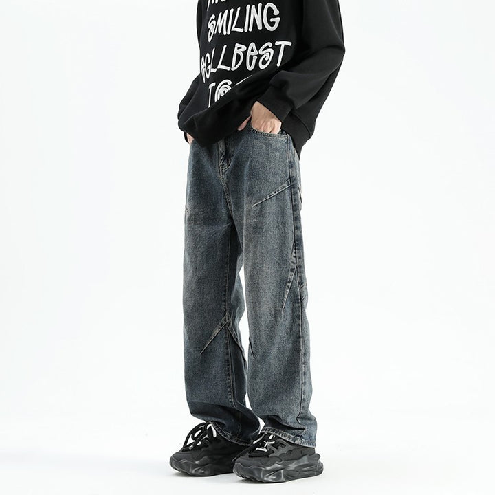 Herre afslappede baggy jeans med unikke syninger og en behagelig pasform Stilla
