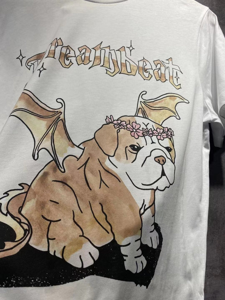 Dame T-shirt med kreativt dyremotiv og unikke grafikker Stilla