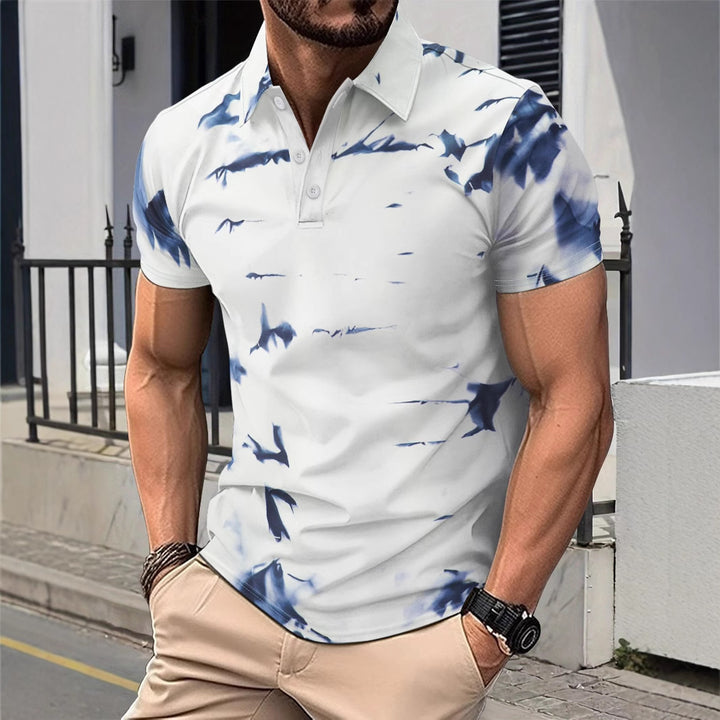 Herre moderne polo t-shirt med unikt mønster Stilla