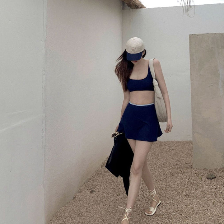Dame Sporty Bikini sæt med charmerende nederdel og behagelig top Stilla