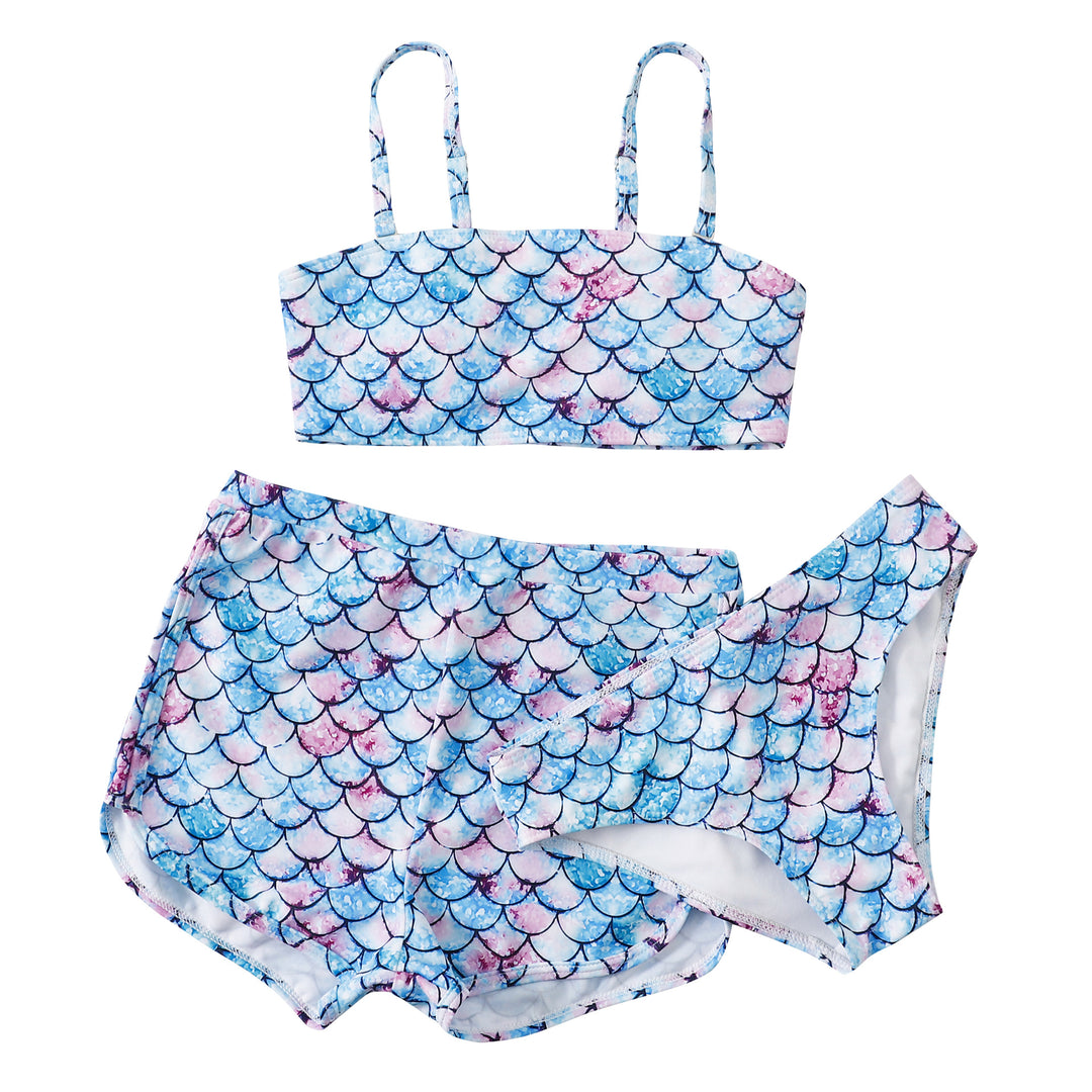 Dame Bikini-sæt med floralsk solblomstmotiv og højt skåret taljebånd Stilla