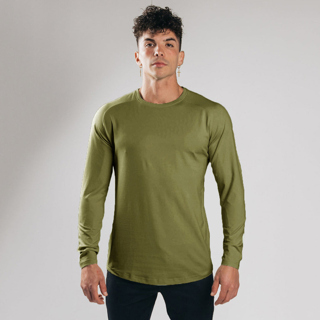 Herrer Sportsligt Langærmet T-Shirt med fugtregulerende materiale og elastisk snit Stilla