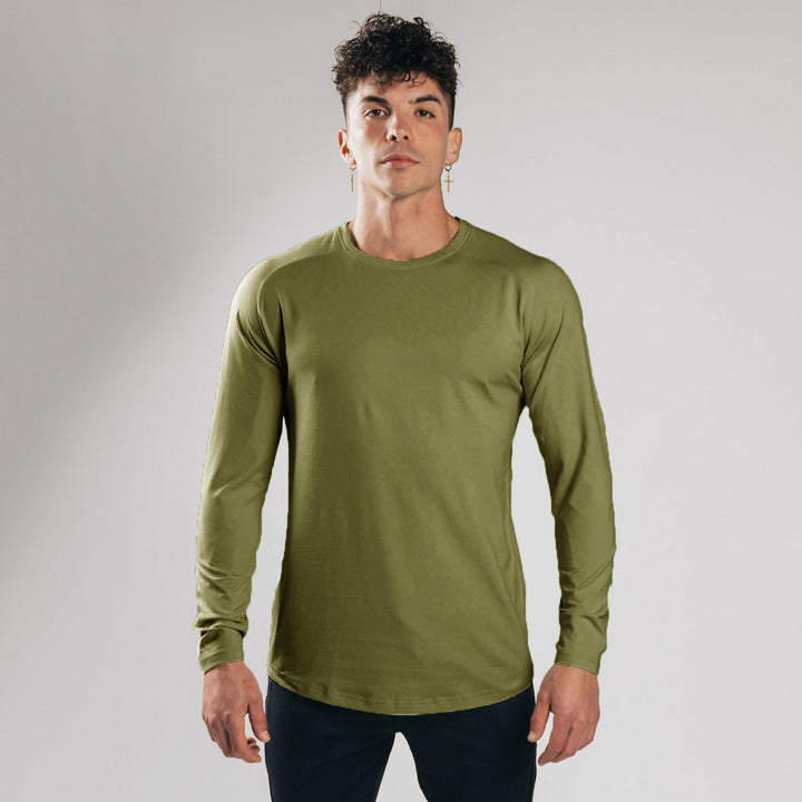 Herrer Sportsligt Langærmet T-Shirt med fugtregulerende materiale og elastisk snit Stilla