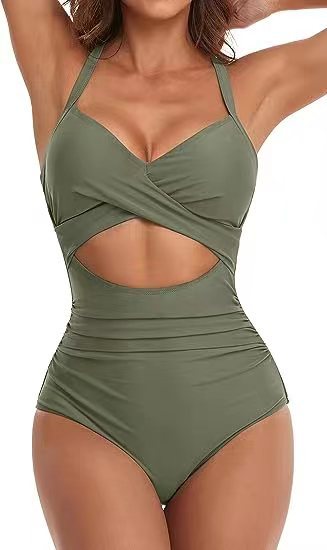 Dame ensamler-badeanstøtt med moderne twist-design og dyb cut-out Stilla