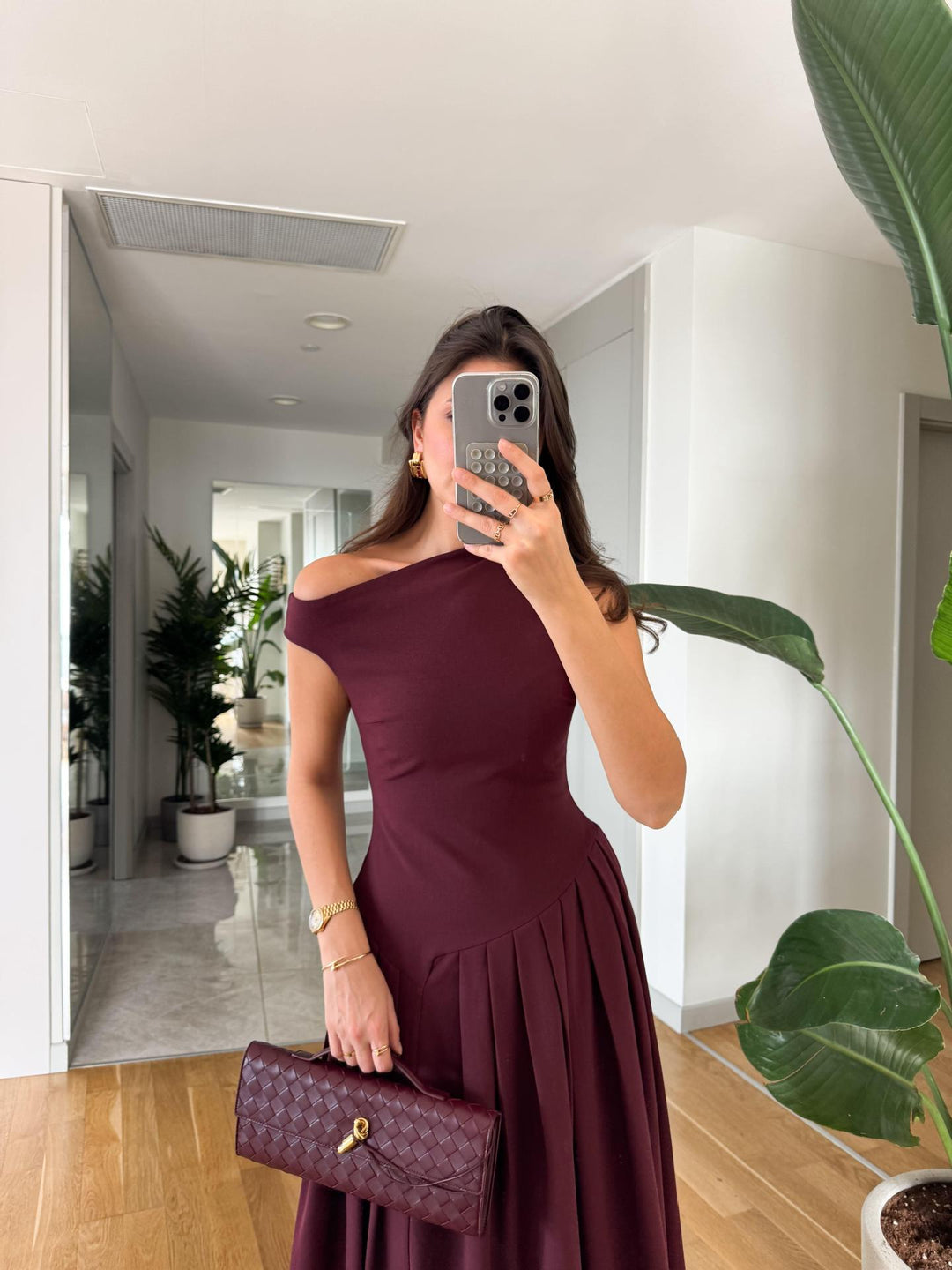 Damer Off-Shoulder Plisseret Aftenkjole Stilla