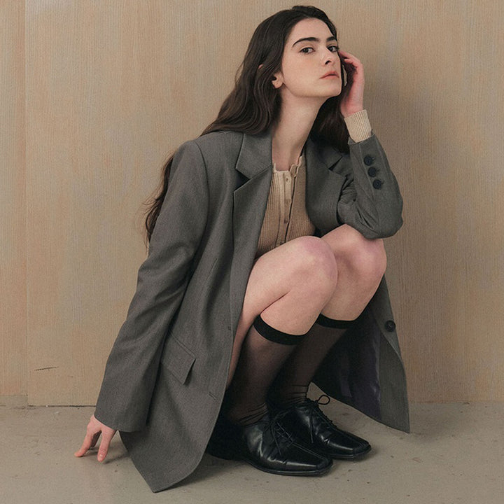 Dame Elegant Oversized Blazer med struktureret stof og klassiske knapdetaljer Stilla