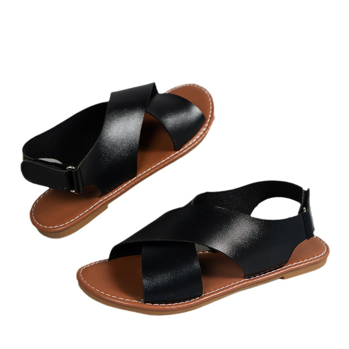 Dame luftige sandaler med elegant X-rem-design og behagelig fodseng Stilla