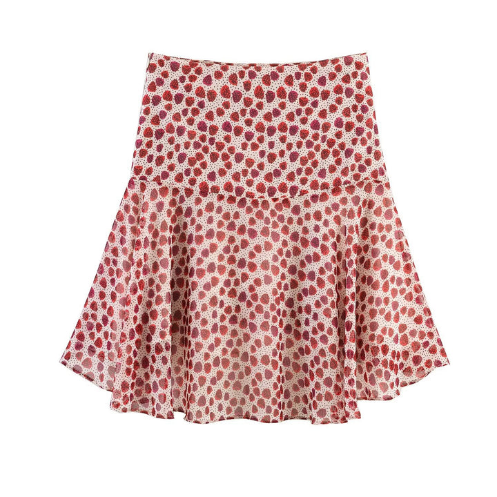 Dame Flydende Rødfalds Skirt med legende Punktedesign Skovae