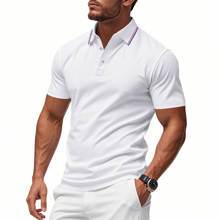 Herre Poloshirt med kontrasterende striber og moderne krave Stilla