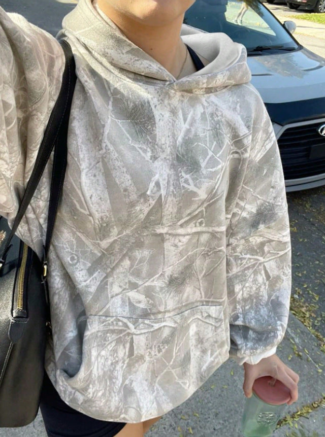 Kvinders afslappede hoodie med camouflage mønster Stilla