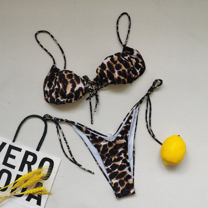 Damer triangel-bikini med justerbare bindebånd Skovae