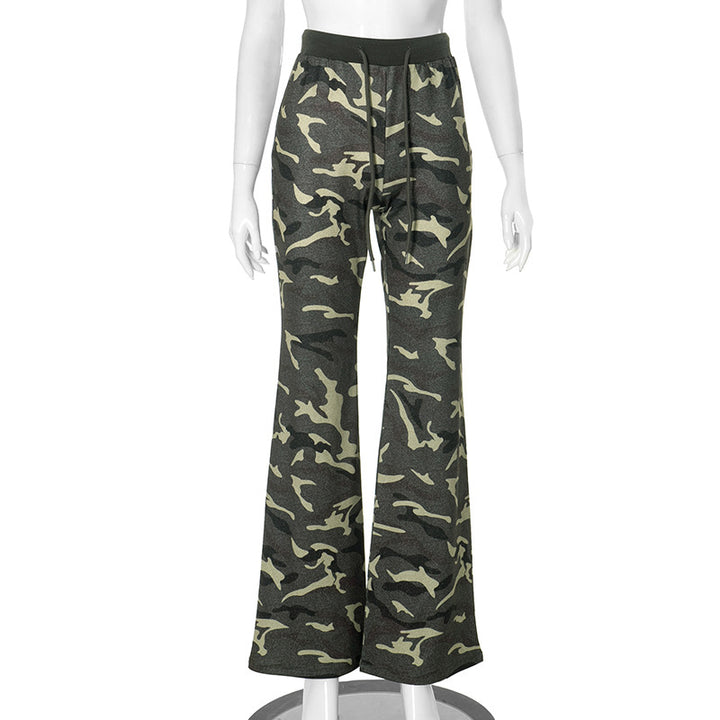 Dame Flared Camo Lounge-Bukser Stilla