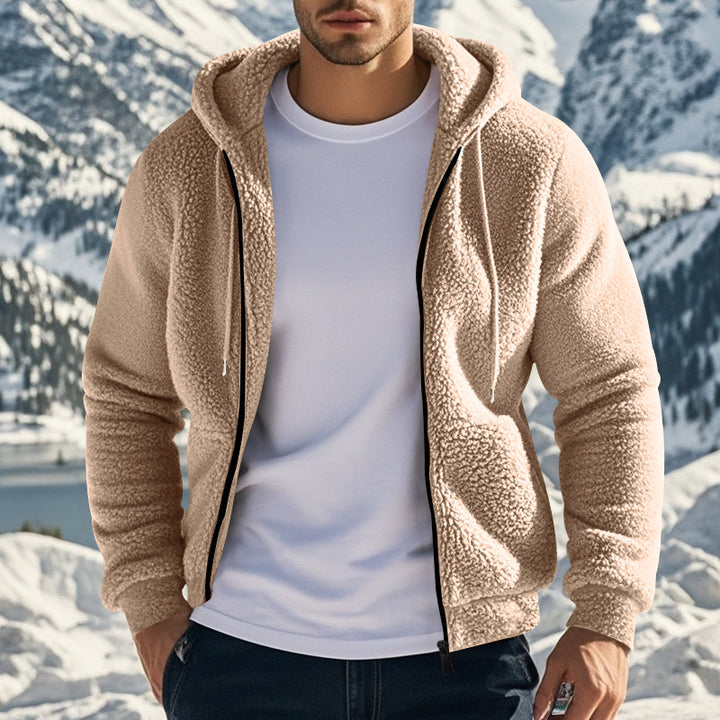 Herrer fleece-hoodie med funktionel lynlås og hyggelig indvendig polstring Stilla