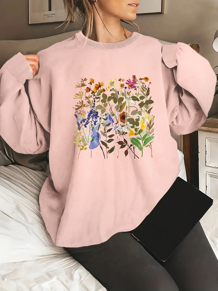 Kvinders sweatshirts med blomstermotiver og komfortabel pasform Stilla