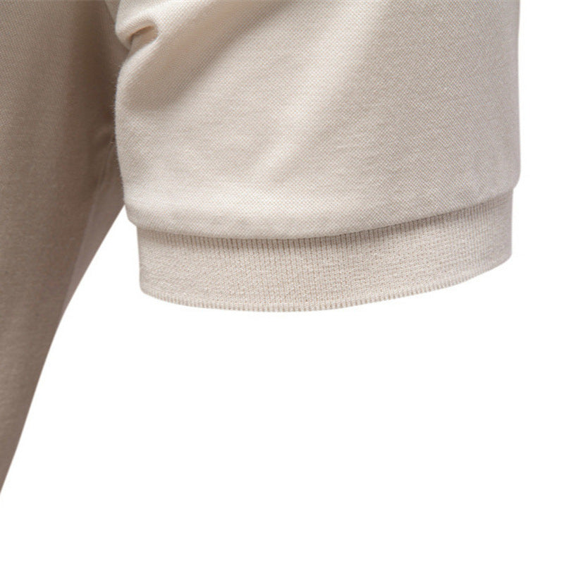 Herren nan finstrikket kortærmet poloshirt med åbent V-krave og elastisk kant Skovae