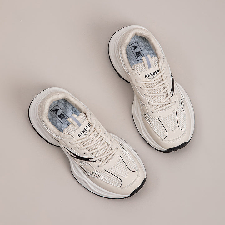 Dame Sporty Sneakers med åndbar mesh-overflade og stødabsorberende sål Stilla
