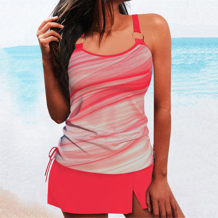 Dame Sporty Tankini-sæt med fashionable nederdel Stilla