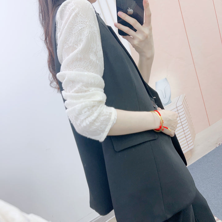 Dame elegant vest med dobbelt knapliste og struktureret design Stilla