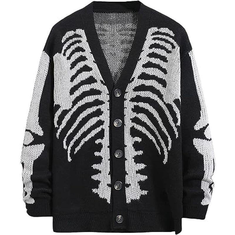 Femme Grafik Skelet Cardigan Stilla
