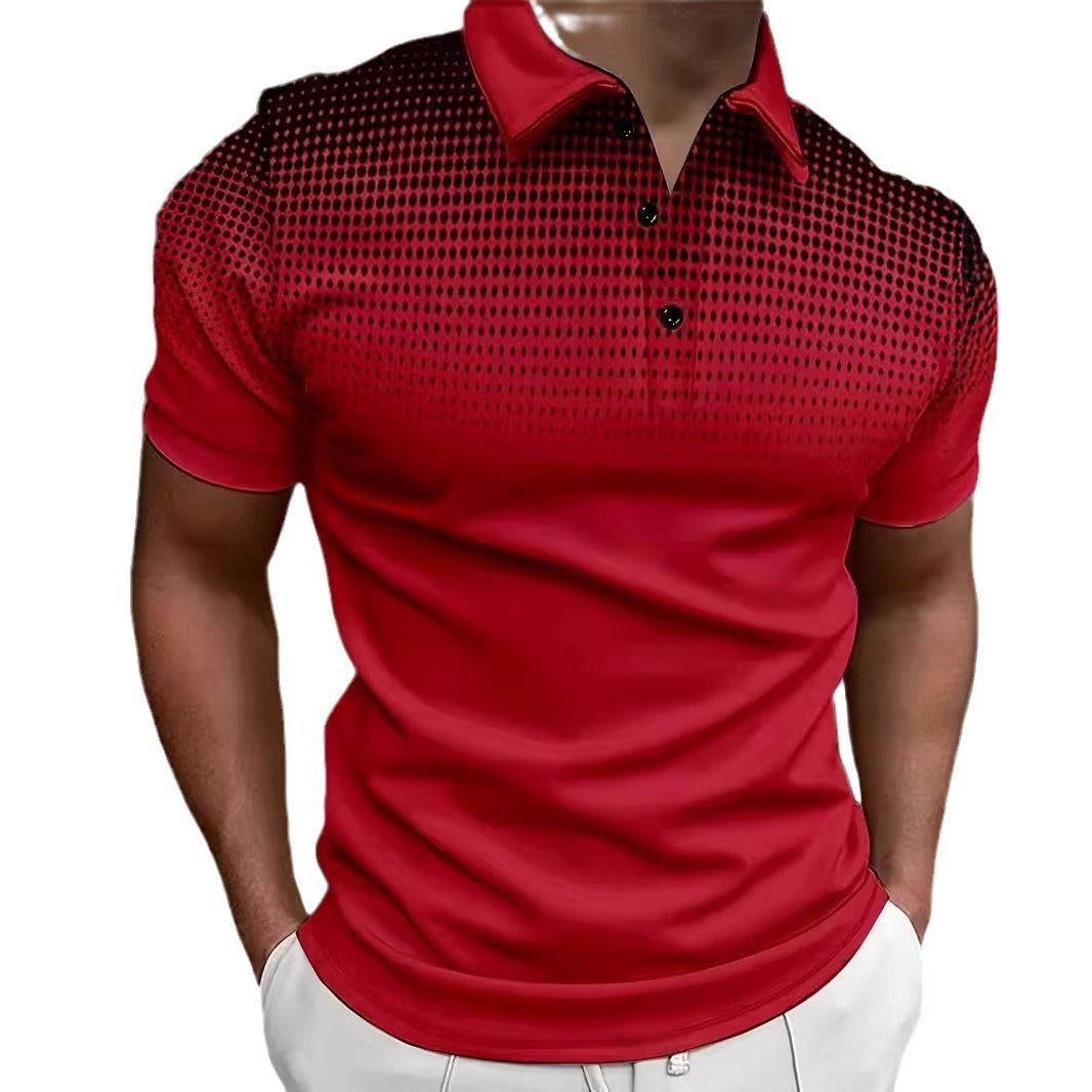 Herrer Poloshirt med moderne prikmønster og åndbar teknologi Stilla
