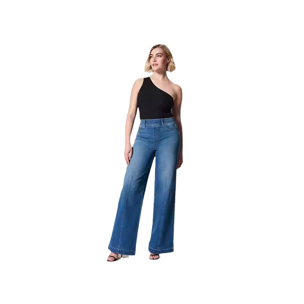 Dame vidde højtaljede jeans med elegant skæring og markante syningsdetaljer Skovae
