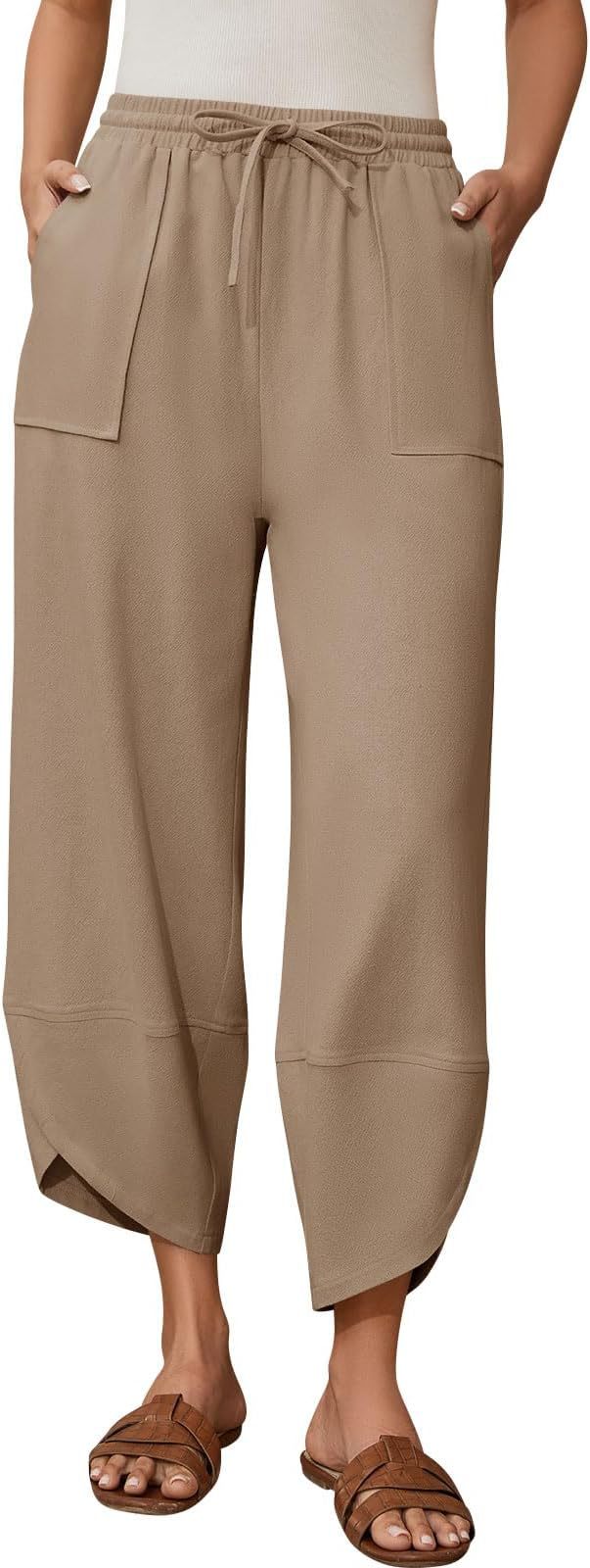 Dame moderelaxed fit bukser med elastisk talje og praktiske lommer Stilla