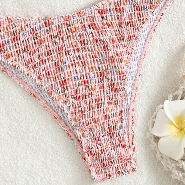 Dame Høj talje Bikini-sæt med legende indpakningsdesign Skovae