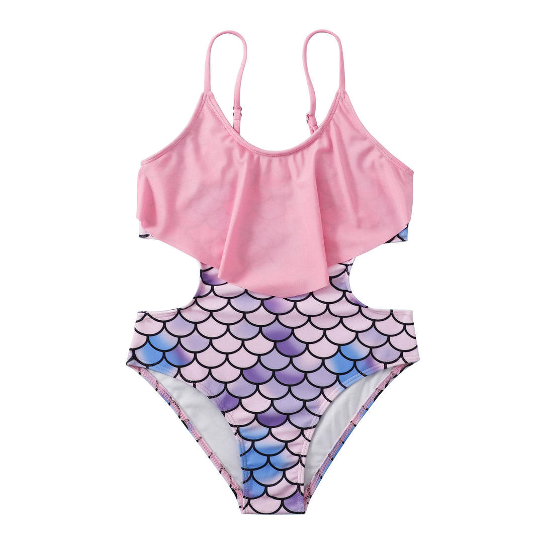 Dame one-piece badedragt med glædeligt flæse-design og vidunderligt fiske-skæl mønster Stilla
