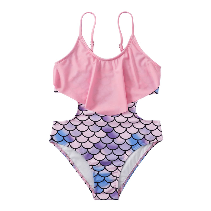 Dame one-piece badedragt med glædeligt flæse-design og vidunderligt fiske-skæl mønster Stilla