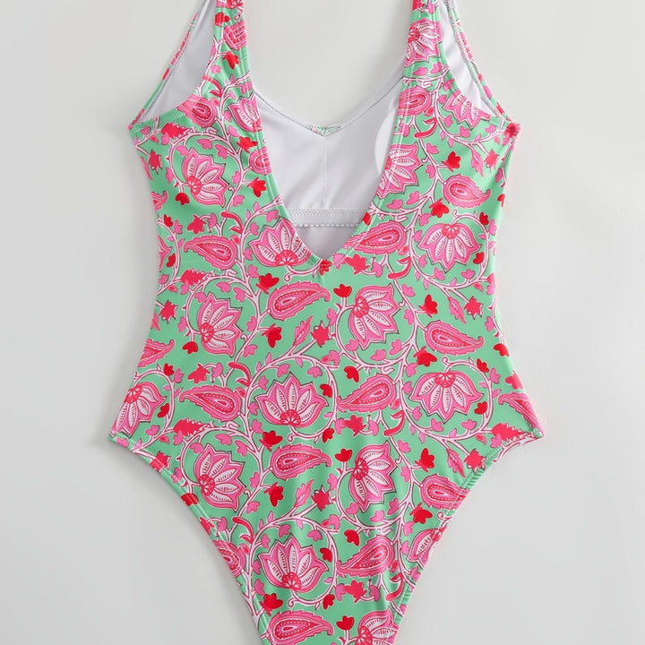 Dame Én-delt Badedragt med blomsterdesign og fashionable stropper Skovae