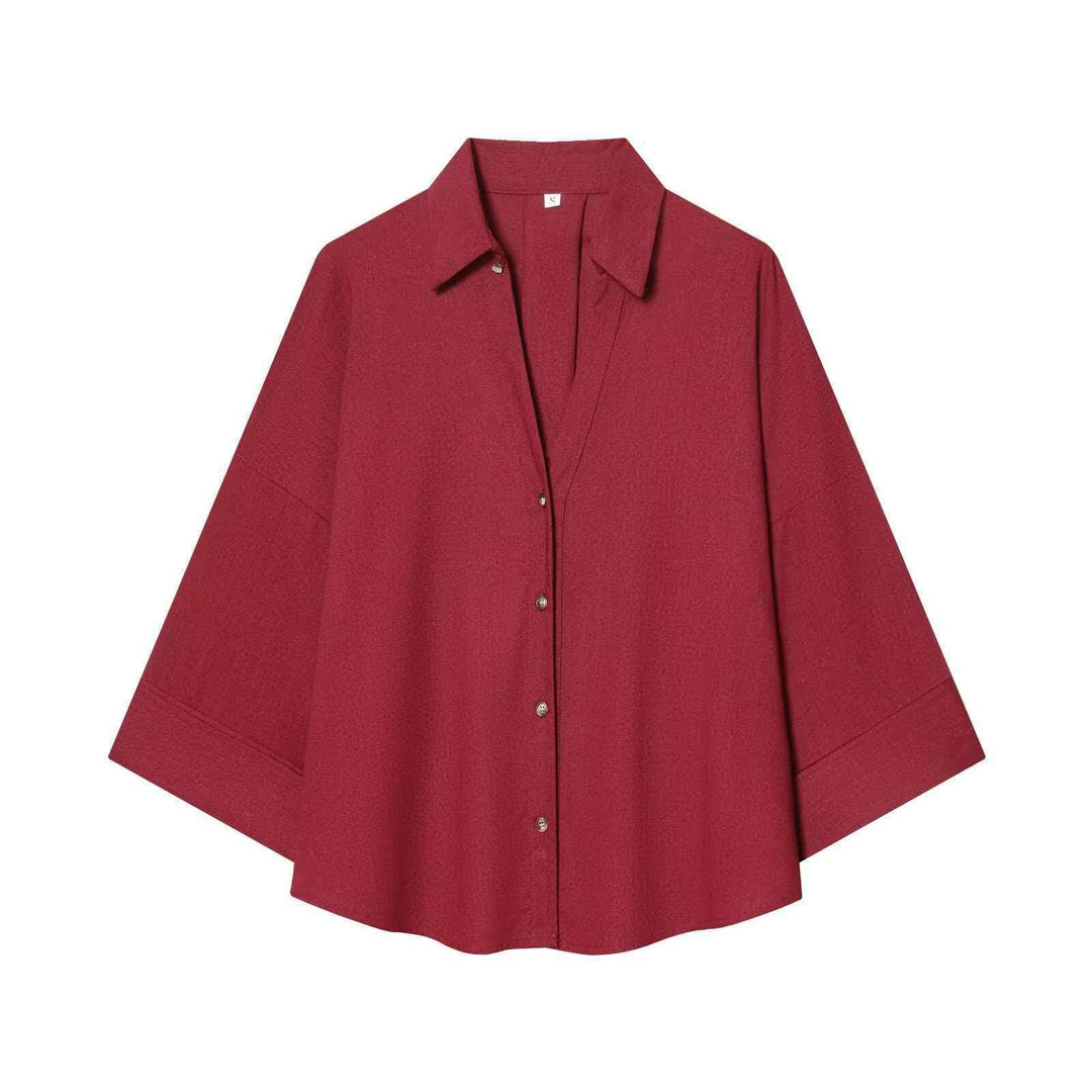 Kvinders moderne stribet bluse skjorte med oversized snit Stilla