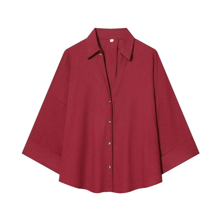 Kvinders moderne stribet bluse skjorte med oversized snit Stilla