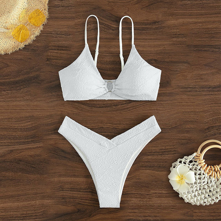 Dame bikini-sæt med elegant ringdetalje og høj skæring Stilla