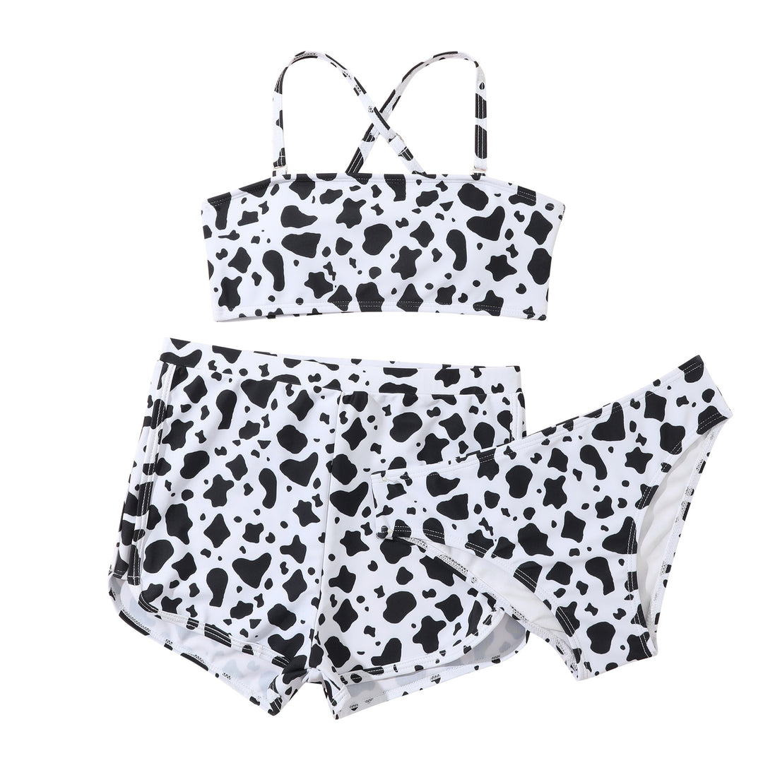 Dame Bikini-sæt med floralsk solblomstmotiv og højt skåret taljebånd Stilla