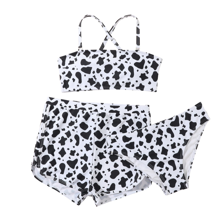 Dame Bikini-sæt med floralsk solblomstmotiv og højt skåret taljebånd Stilla
