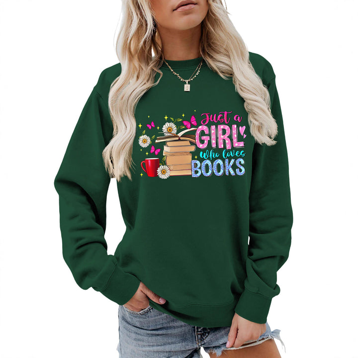 Kvinders sweatshirt med iøjnefaldende bogmotiv og afslappet pasform Stilla