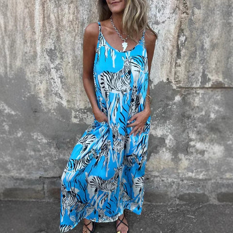 Dame Casual Batik Maxi Kjole Stilla