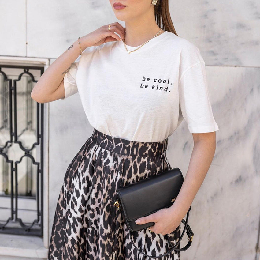 Dame Elegante Maxiskørt i leopardprint med høj talje og glat fald Stilla
