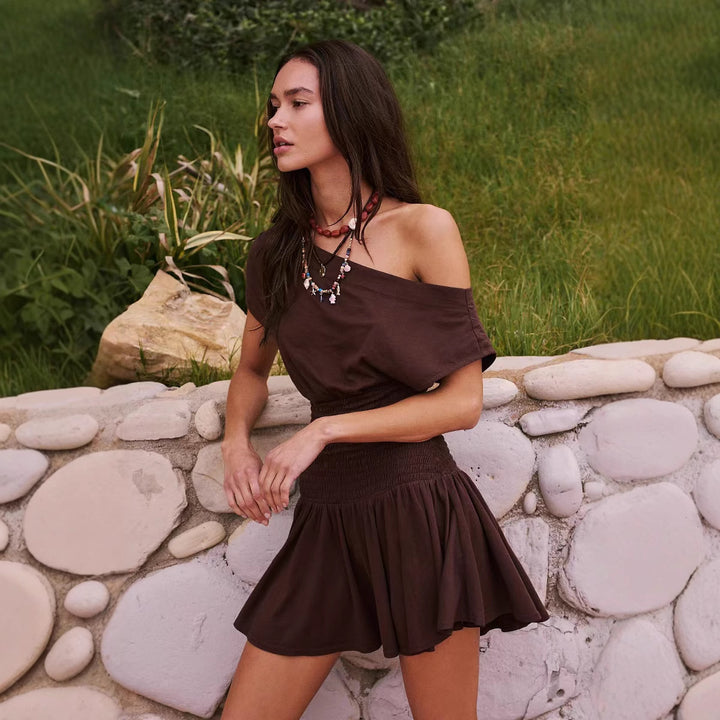 Damer sommerkjole i afslappet off-shoulder design Stilla