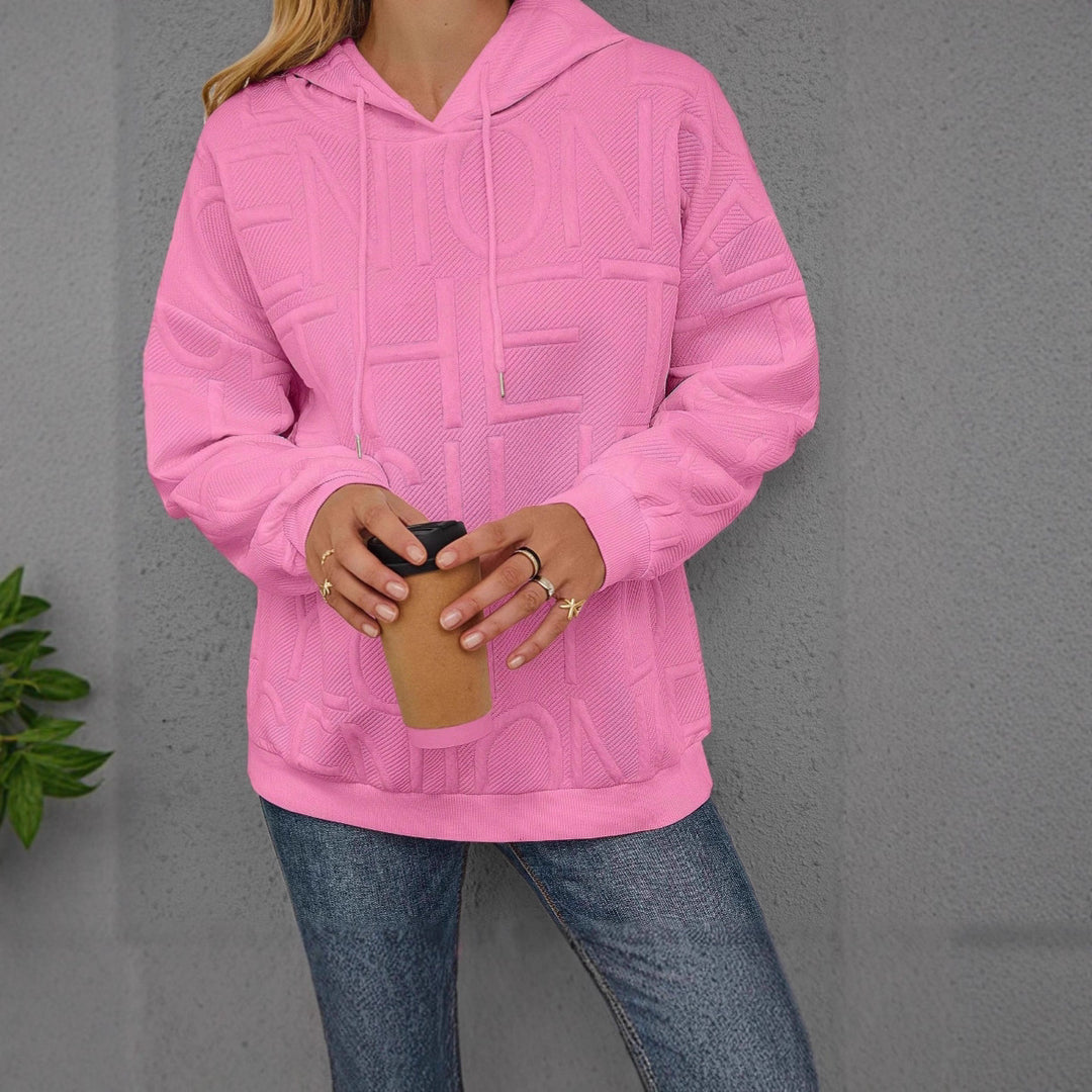Kvindernes Oversized Hoodie med Tekstur Design Stilla
