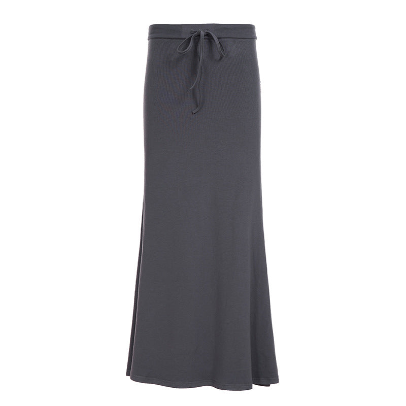 Damen eleganter Maxi-Rock mit verstellbarem Taillenband Skovae