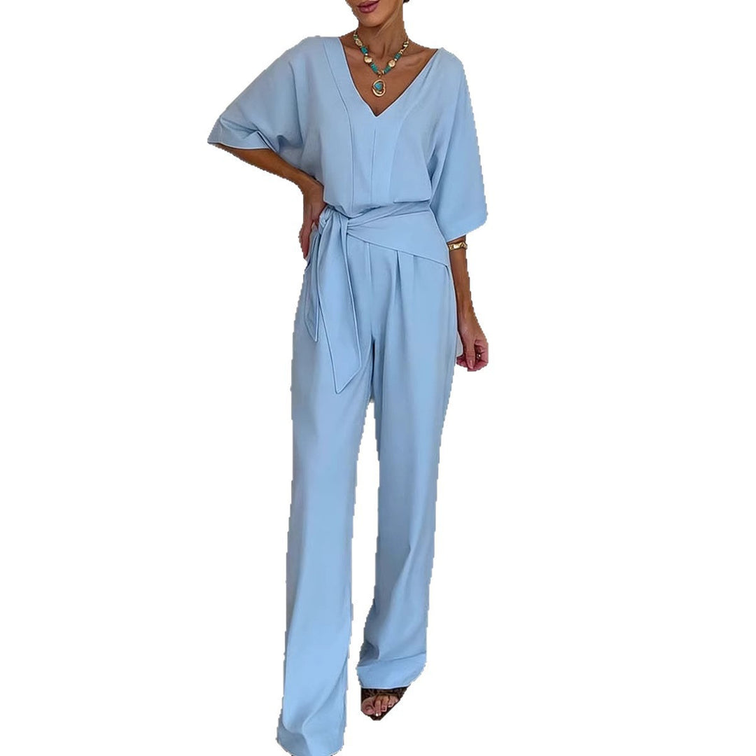 Kvinder Elegant Jumpsuit med skræddersyet snit og omslagssnor Skovae