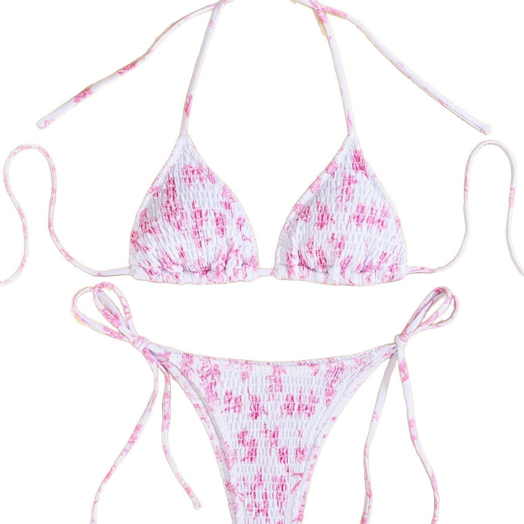 Dame triangel-bikini med legende rynkedesign Skovae
